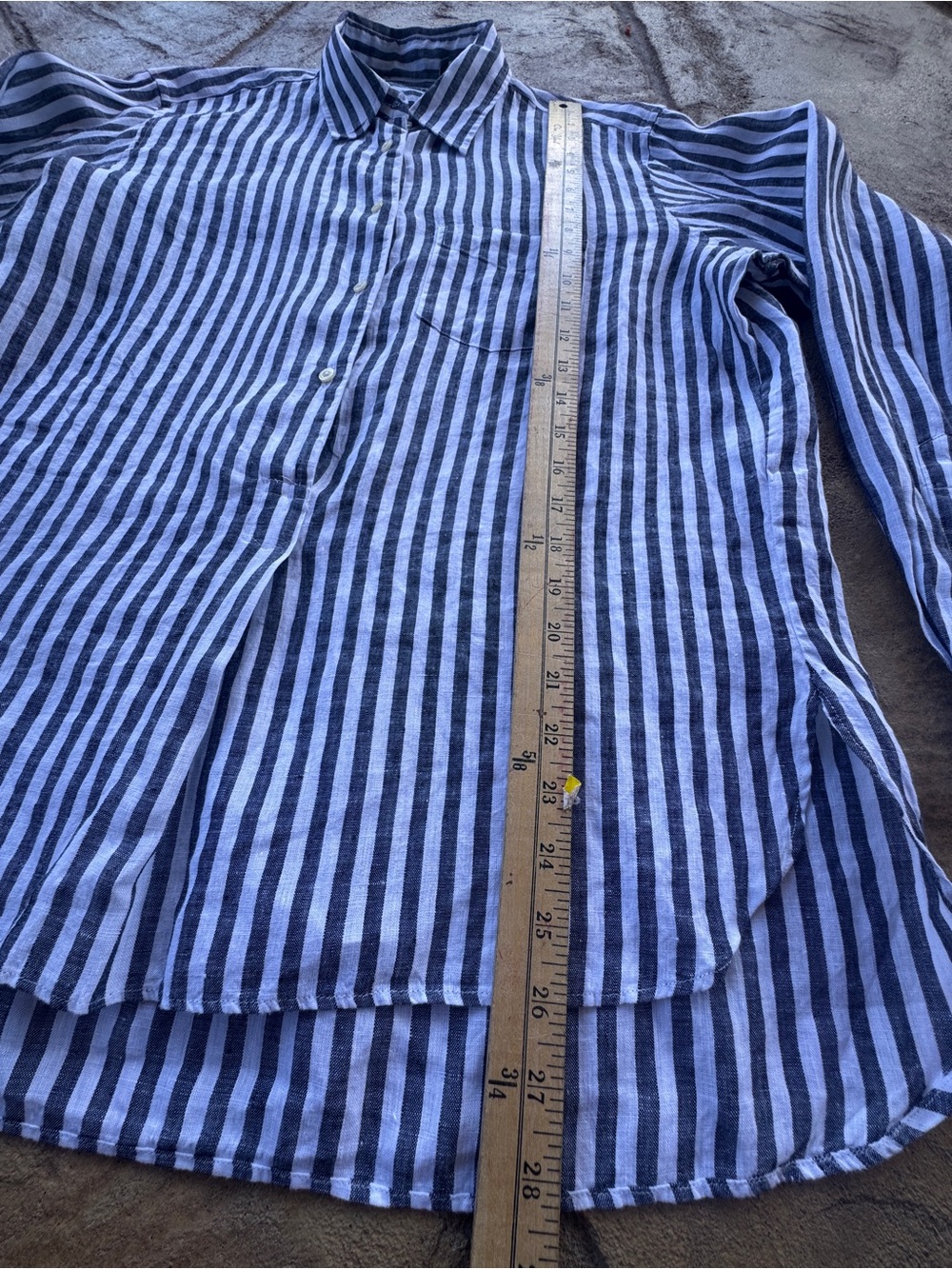 Lauren Ralph Lauren 100% Linen Striped Popover Half Button Shirt Size L - Picture 14 of 16